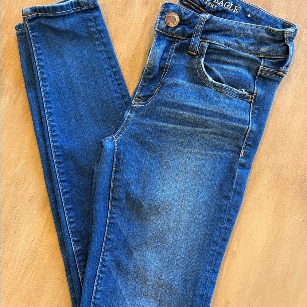 American Eagle Outfitters Women's Dark Blue Skinny Jeans